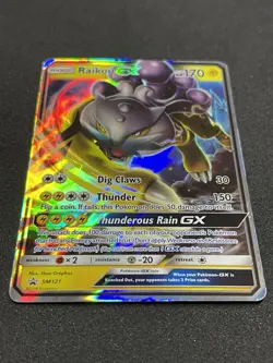 Pokemon Raikou GX SM121 SM Black Star Promo Full Art Holo Pokemon TCG HP/DMG - Image 3
