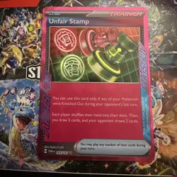 Pokemon TCG Unfair Stamp Scarlet & Violet Twilight Masquerade 165/167 Ace Spec - Image 1