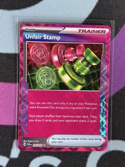 Pokemon - Unfair Stamp 165/167 - Twilight Masquerade - ACE SPEC Rare - NM - Image 3