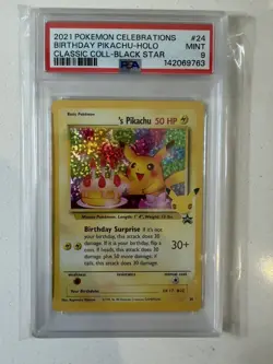 Birthday Pikachu Holo 24 Celebrations Classic Collection Pokemon PSA 9 *236 - Image 1