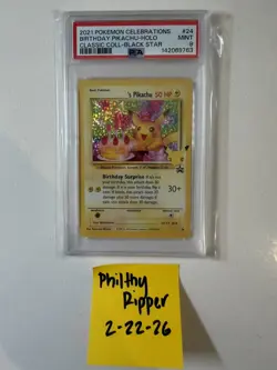Birthday Pikachu Holo 24 Celebrations Classic Collection Pokemon PSA 9 *236 - Image 2