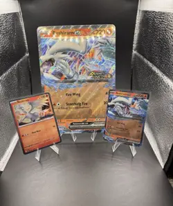 Pokemon Reshiram EX 030/159 & Reshiram 022/142 + JUMBO 3 PROMOS STAMPED! - Image 1