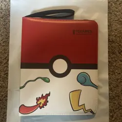 Tcgames Card Binder 9 Pocket Card Holder with 40 Sleeves Red White • 10.5” x 13” - Image 1