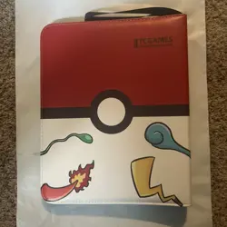 Tcgames Card Binder 9 Pocket Card Holder with 40 Sleeves Red White • 10.5” x 13” - Image 2