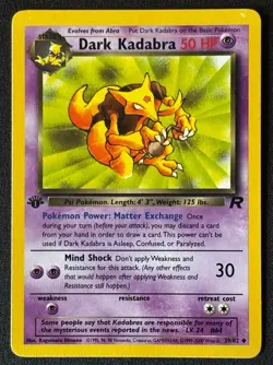 1st Edition Dark Kadabra - Team Rocket - #39/82 - Vintage Pokemon Card 1999 WOTC - Image 1
