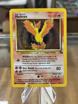 Pokemon TCG Moltres Fossil Holo Card 12/62 1999 Free Shipping! - Image 1