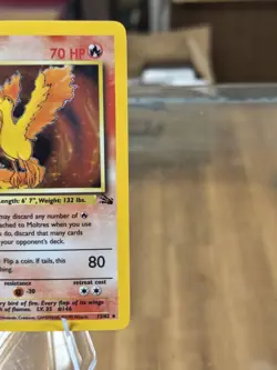 Pokemon TCG Moltres Fossil Holo Card 12/62 1999 Free Shipping! - Image 4