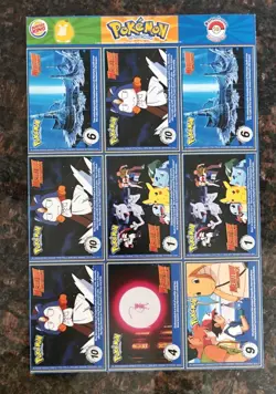 #18 POKEMON 1999 BURGER KING - MASTER TRAINER SET UNCUT SHEET #18 - Image 2