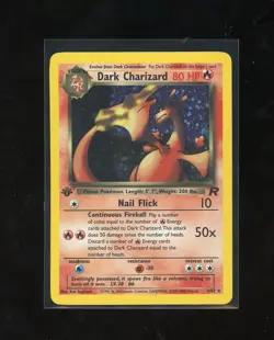 1ST EDITION 2000 Team Rocket Dark Charizard 4/82 Holo Foil Rare Pokemon - Image 1