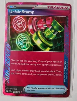 Unfair Stamp 165/167 Twilight Masquerade ACE SPEC Rare Pokemon TCG - Image 1
