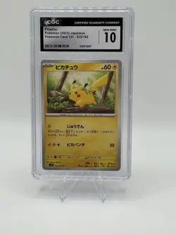 Pikachu Japanese Pokemon Card 151 - 025/165 CGC 10 Gem Mint - Image 3