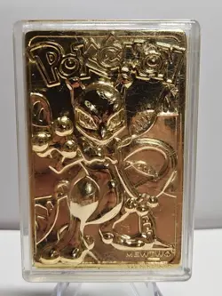 1999 Pokemon 23k Gold Plated Mewtwo Burger King Trading Card COA - Image 4