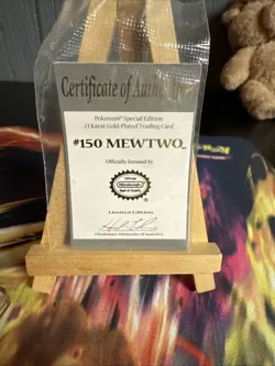 1999 Pokemon 23K Gold Plated Mewtwo Trading Card Burger King Limited Edition - Image 3