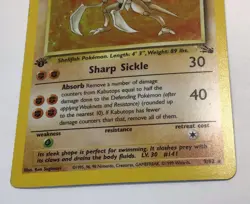 Kabutops 1st Edition - 9/62 Fossil Set Holo Rare 1999 Pokemon Card - Image 4