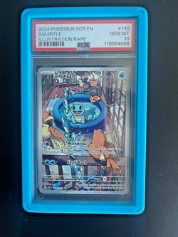2024 POKEMON SCR EN-STELLAR CROWN ILLUSTRATION RARE #148 SQUIRTLE PSA 10 - Image 1