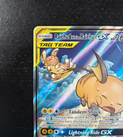 Raichu & Alolan Raichu GX Pokemon 221/236 Alternate Full Art Ultra Rare NM - Image 3