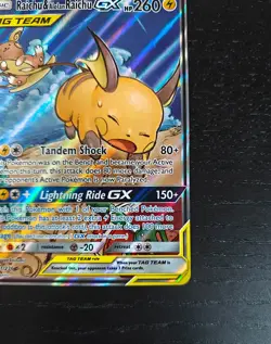 Raichu & Alolan Raichu GX Pokemon 221/236 Alternate Full Art Ultra Rare NM - Image 5