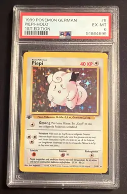 1999 POKEMON GERMAN PIEPI-HOLO 1ST EDITION #5 PSA 6 EX-MT - Image 1