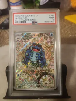 2025 POKEMON BLK EN-BLACK BOLT ILLUSTRATION RARE #105 SEISMITOAD PSA 9 Spanish - Image 1