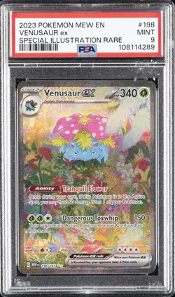 2023 POKEMON MEW EN-151 SPECIAL ILLUSTRATION RARE #198 VENUSAUR EX PSA 9 - Image 1