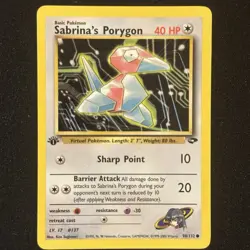 Sabrina’s Porygon 98/132 1st Edition | Gym Challenge 2000 Pokemon TCG Vintage NM - Image 1
