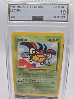 2000 Pokemon Neo Genesis #63 Ledyba AGS 10 Gem Mint FREE SHIPPING - Image 1