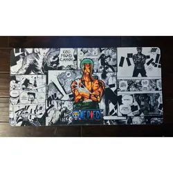 One piece Roronoa Zoro Desk Play Mat Anime Manga 31” x 15.75” Pre-owned CCG - Image 1