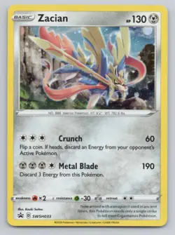 Zacian SWSH033 Black Star Promo Holo Pokemon TCG Card - Image 1