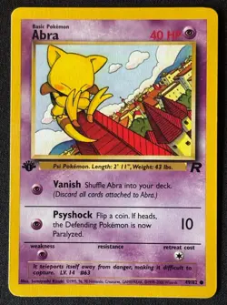 1st Edition Abra - Team Rocket - #49/82 - Vintage Pokemon Card 1999 WOTC - Image 1