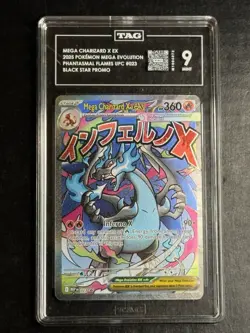 Mega Charizard X ex 023 Me: Mega Evolution Promo Holo Tag 9 Pokemon Card TCG - Image 1