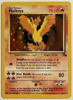 Moltres HOLO Fossil Set (1999) Original Vintage Pokemon Cards - Image 1