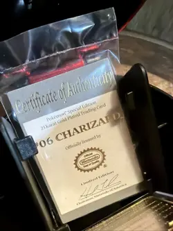 23K Gold Plated CHARIZARD Trading Card 1999 Burger King Pokemon Ball - Image 3
