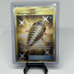 Pokemon Dangerous Drill Team Up 192/181 Secret Rare Full Art SM Gold Holo Card - Image 3