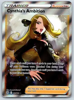 Cynthia's Ambition - Full Art Brilliant Stars 169/172 Ultra Rare Pokemon Card NM - Image 1