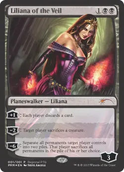 1 x Liliana of the Veil - PTQ Promo - Unique & Misc. Promos - Light Play - MTG - Image 1