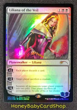 MTG DCI Promo 2015 Liliana of the Veil M/NM Regional PTQ Rare Foil Promo - Image 2