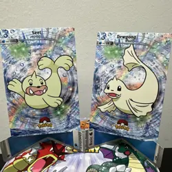 Pokemon Database Shiny Set Seel Dewgong Shiny Sparkle Holo Set Of 2 - Image 1