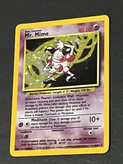 Jungle Unlimited Singles Pokemon Card - Holo Mr. Mime 6/64 - Rare Collectible - Image 1