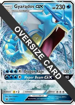 Moderately Played, English Pokemon Holo Gyarados GX - SM212 - Oversized Promo P - Image 1