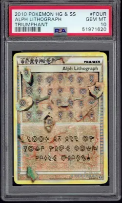 2010 Pokemon Alph Lithograph FOUR PSA 10 (HGSS Triumphant) - Image 1