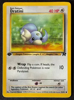 1st Edition Dratini - Team Rocket - #53/82 - Vintage Pokemon Card 1999 WOTC - Image 1