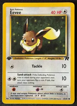 1st Edition Eevee - Team Rocket - #55/82 - Vintage Pokemon Card 1999 WOTC - Image 1