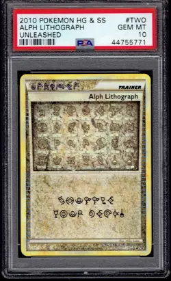 2010 Pokemon Alph Lithograph TWO PSA 10 (HGSS Unleashed) - Image 1