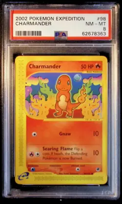 2002 Pokemon Charmander 098/165 Expedition PSA 8 - Image 1