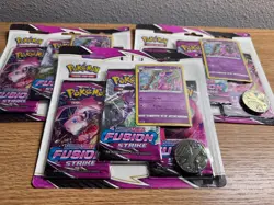3x Fusion Strike 3-Pack Blister (Espeon) - Sealed - Pokemon TCG - Image 1