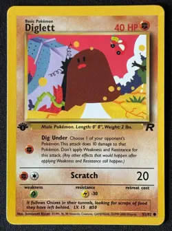 1st Edition Diglett - Team Rocket - #52/82 - Vintage Pokemon Card 1999 WOTC - Image 1