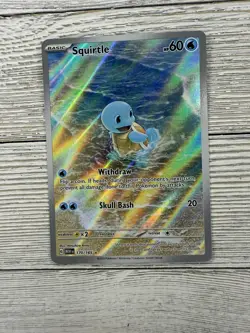 Pokemon TCG Squirtle 170/165 Scarlet & Violet 151 Illustration Rare Holo Card - Image 1