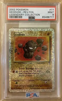 2002 POKEMON LEGENDARY COLLECTION #77 GEODUDE REVERSE HOLO PSA 9 - Image 1