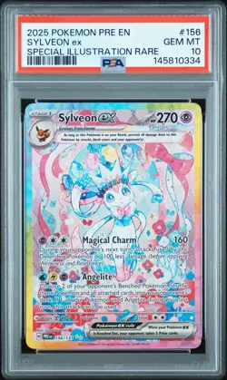 2025 POKEMON PRE EN-PRISMATIC EVOLUTIONS #156 SYLVEON EX PSA 10 - Image 1
