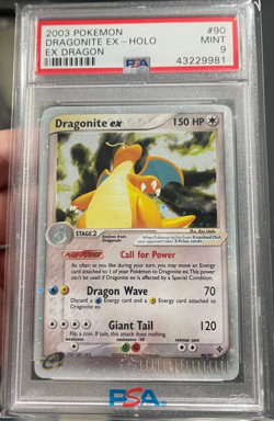 2003 Pokemon EX Dragon Dragonite EX Holo PSA 9 MINT SWIRL - Image 1